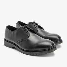 Load image into Gallery viewer, Black Cleated Sole Derby Shoes - Allsport
