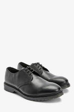 Load image into Gallery viewer, BLACK CLEATED SOLE DERBY SHOES - Allsport
