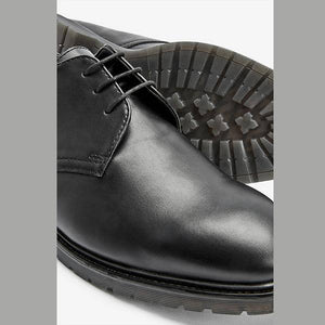 Black Cleated Sole Derby Shoes - Allsport