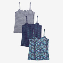 Load image into Gallery viewer, Navy 3 Pack Floral Camis (1.5-12yrs) - Allsport
