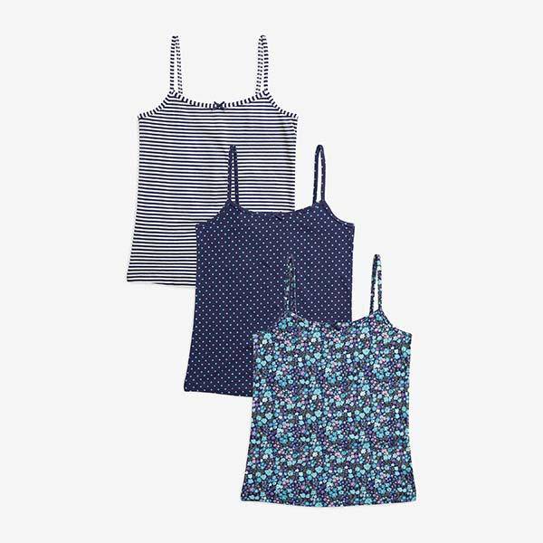Navy 3 Pack Floral Camis (1.5yrs-12yrs) - Allsport