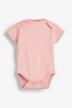 Load image into Gallery viewer, Pink/White 5 Pack GOTS Certified Organic Cotton Short Sleeve Bodysuits  (up to 18 months) - Allsport
