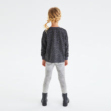 Load image into Gallery viewer, Grey Rolling Stones Animal Flippy Sequin License Cuff Top (3-12yrs) - Allsport
