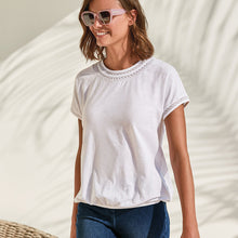Load image into Gallery viewer, White Bubble Hem T-Shirt - Allsport
