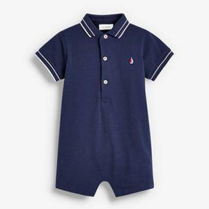 2 Pack Stripe Polo Rompers  (up to 18 months) - Allsport
