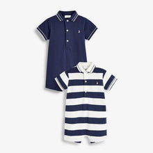 Load image into Gallery viewer, 2 Pack Stripe Polo Rompers  (up to 18 months) - Allsport
