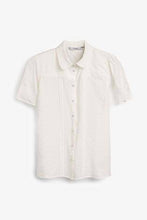 Load image into Gallery viewer, Ecru Short Sleeve Pintuck Blouse - Allsport
