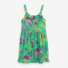 Load image into Gallery viewer, Lime Tropical Printed Frill Sundress (3-12yrs) - Allsport
