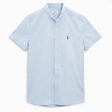 Load image into Gallery viewer, Light Blue Short Sleeve Stretch Oxford Shirt
