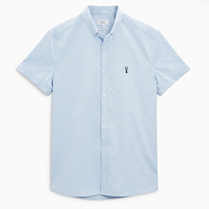Light Blue Short Sleeve Stretch Oxford Shirt