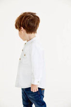 Load image into Gallery viewer, Long Sleeve Linen Mix Grandad White Shirt - Allsport
