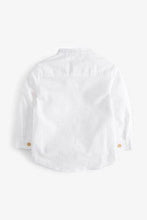 Load image into Gallery viewer, Long Sleeve Linen Mix Grandad White Shirt - Allsport
