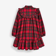 Load image into Gallery viewer, Red Tartan Check Frill Detail Dress (3-12yrs) - Allsport
