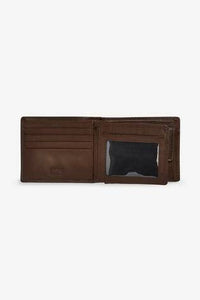 BROWN LEATHER STAG BADGE EXTRA CAPACITY WALLET - Allsport