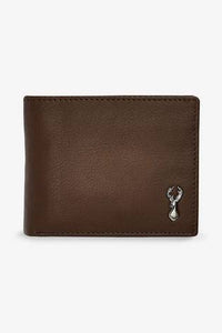 BROWN LEATHER STAG BADGE EXTRA CAPACITY WALLET - Allsport