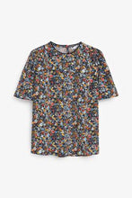 Load image into Gallery viewer, Ditsy Print Ruched Short Sleeve Top - Allsport
