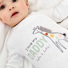 Load image into Gallery viewer, White Ecru Daddy Single Baby Sleepsuit (0-12mths) - Allsport
