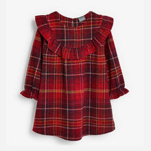 Load image into Gallery viewer, Red Jacquard Check Dress (3mths-6yrs) - Allsport
