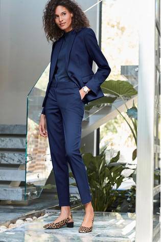 Blue Tailored Slim Trousers - Allsport