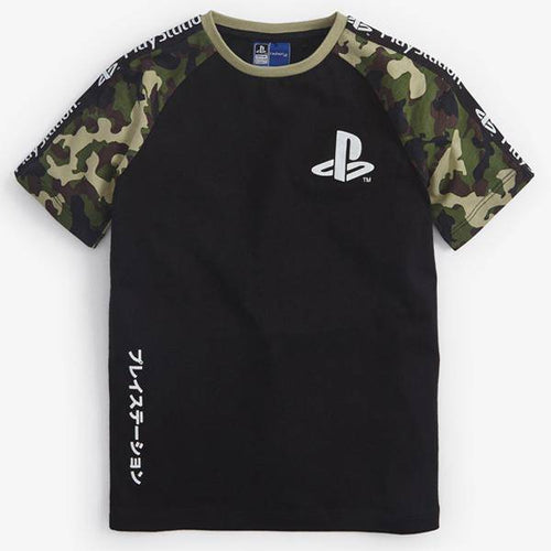 Camouflage PlayStation™ Raglan T-Shirt (5-12yrs) - Allsport