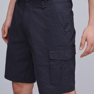 Navy Straight Fit Cotton Cargo Shorts - Allsport