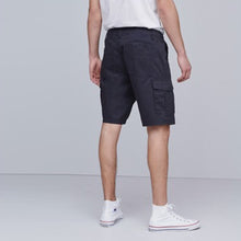 Load image into Gallery viewer, Navy Straight Fit Cotton Cargo Shorts - Allsport
