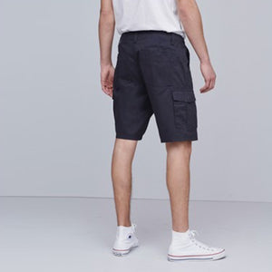 Navy Straight Fit Cotton Cargo Shorts - Allsport