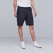 Load image into Gallery viewer, Navy Straight Fit Cotton Cargo Shorts - Allsport
