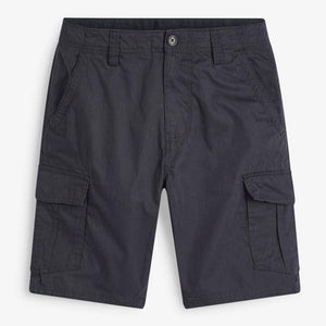 Navy Straight Fit Cotton Cargo Shorts - Allsport