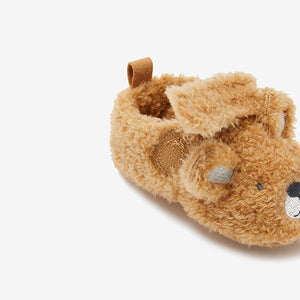 Tan Bear 3D Baby Pram Shoes (0-18mths)