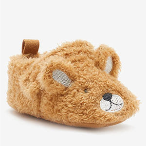 Tan Bear 3D Baby Pram Shoes (0-18mths)