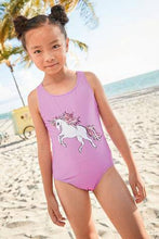 Load image into Gallery viewer, Purple Unicorn Sequin Swimsuit - Allsport
