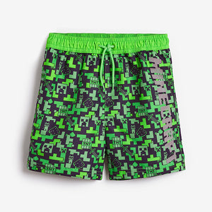 Green Minecraft Swim Shorts (3-12yrs)