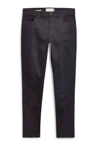 SOLID BLACK JEANS WITH STRETCH - Allsport