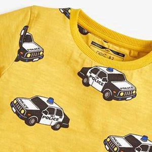 Yellow Short Sleeve Police Car T-Shirt - Allsport