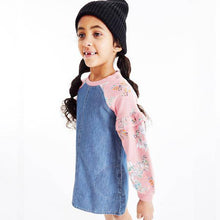 Load image into Gallery viewer, Jersey Sleeve Pink Floral Raglan Dress (3-12yrs) - Allsport
