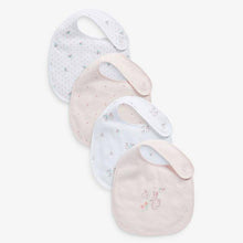 Load image into Gallery viewer, Pink 4 Pack Delicate Bunny Bibs - Allsport

