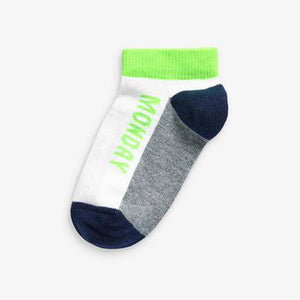 White 7 Pack Cotton Rich Day Of The Week Trainer Socks - Allsport