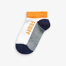 Load image into Gallery viewer, White 7 Pack Cotton Rich Day Of The Week Trainer Socks - Allsport
