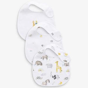 Ecru 3 Pack Organic Cotton Safari Bib - Allsport