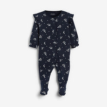 Load image into Gallery viewer, Blue 3 Pack Frill Detail Sleepsuit (0-18mths) - Allsport
