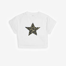 Load image into Gallery viewer, White Flippy Sequin Animal Star T-Shirt (3-12yrs) - Allsport
