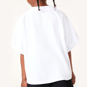 White Flippy Sequin Animal Star T-Shirt (3-12yrs) - Allsport