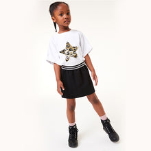 Load image into Gallery viewer, White Flippy Sequin Animal Star T-Shirt (3-12yrs) - Allsport
