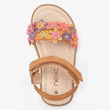 Load image into Gallery viewer, 3D Flower Tan Sandals - Allsport
