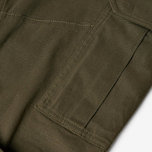Green Khaki Slim Fit Cotton Stretch Cargo Trousers - Allsport