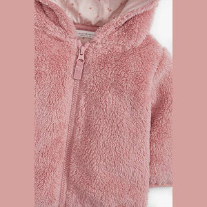 Pink Fleece Hooded Jacket (0mths-18mths) - Allsport