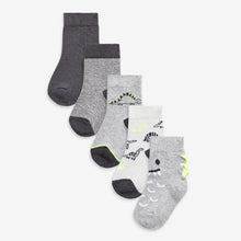 Load image into Gallery viewer, 5 Pack Monochrome Socks (Younger) - Allsport
