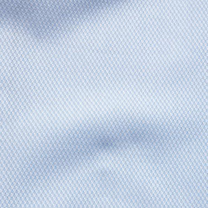 Light Blue Textured Regular Fit Short Sleeve Shirt With Printed Trim Detail - Allsport