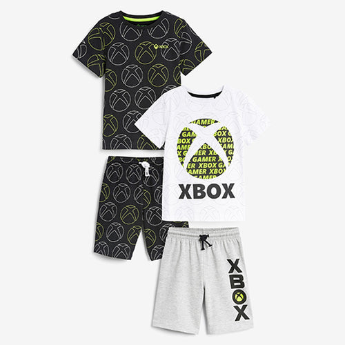 Monochrome Xbox 2 Pack Short Pyjamas (6-12yrs) - Allsport